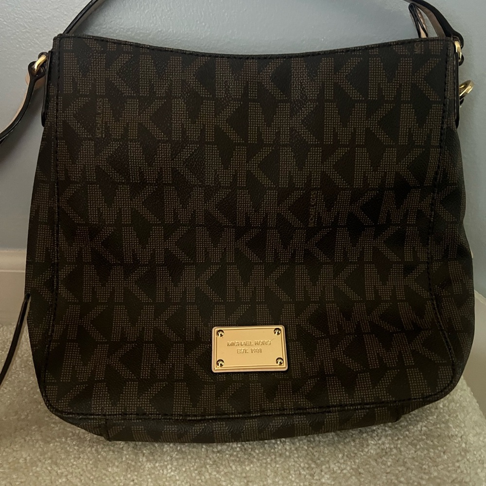 Michael Kors Monogram Dark Brown Shoulder Bag